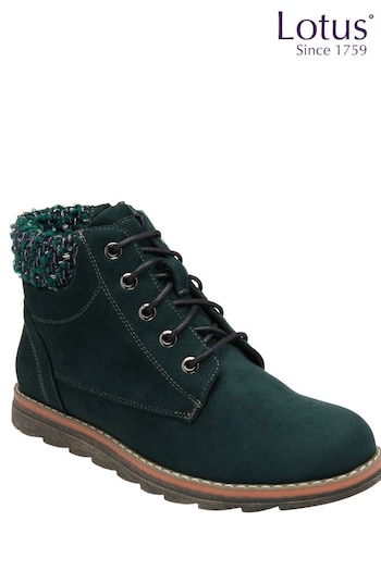 Lotus Green Lace-Up Ankle Vongo Boots (709479) | £65