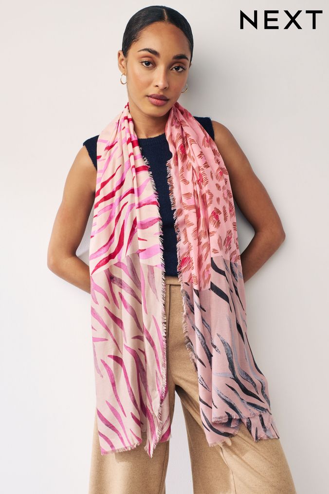 Buy Women s Scarves Pink Print Accessories Online Next UK