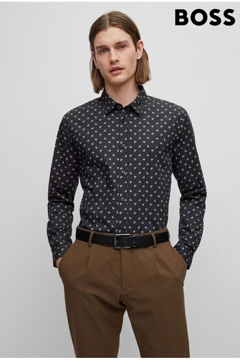 BOSS Black Slim Fit Printed Shirt in Stretch Cotton (709512) | £99