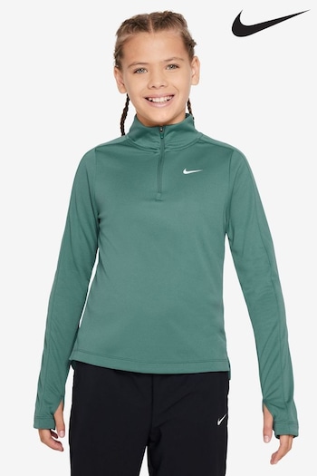 Nike track Green Dri-FIT Long-Sleeve 1/2 Zip Top (709827) | £40