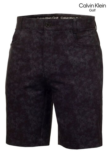 Calvin Klein Golf Printed Genius 4-Way Black Stretch Shorts (709936) | £60