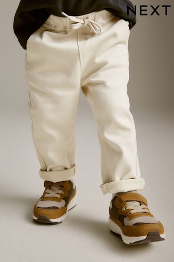 Ecru Cream Super Soft Pull On Jeans bow With Stretch (3mths-7yrs) (710010) | £12 - £14