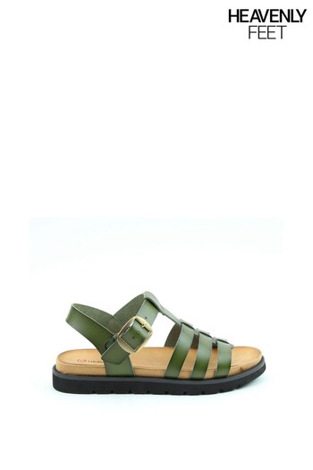 Heavenly Feet Ladies Green Vegan Friendly Comfort Texas Sandals (710169) | £40