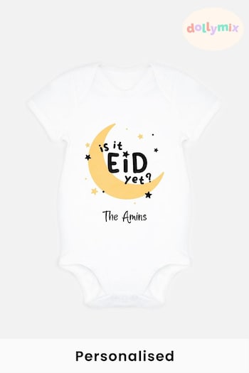 Personalised Is It Eid Yet? Baby Bodysuit by Dollymix (710193) | £30