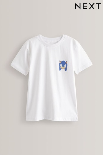 Sonic White Sonic Gaming License T-Shirt (3-16yrs) (710729) | £11 - £16