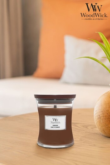 Woodwick Brown Medium Hourglass Scented Candle with Crackle Wick Humidor (710803) | £25
