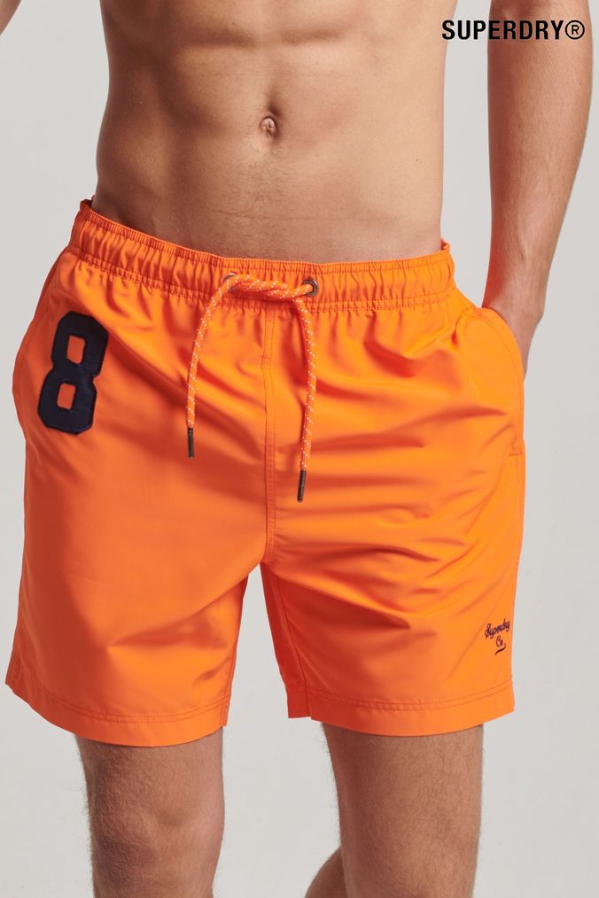 Mens Orange Swim Shorts Plain Printed Swim Shorts Next UK