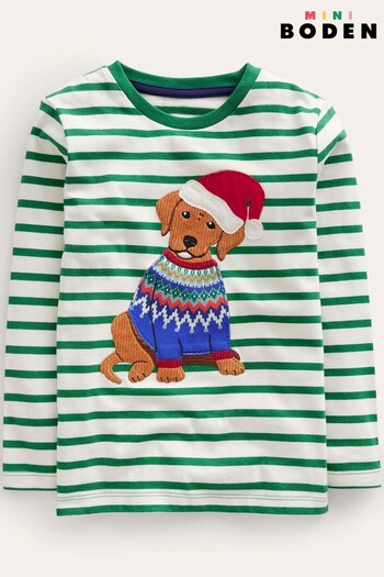 Boden Green Festive Applique Christmas T-Shirt (711238) | £23 - £27
