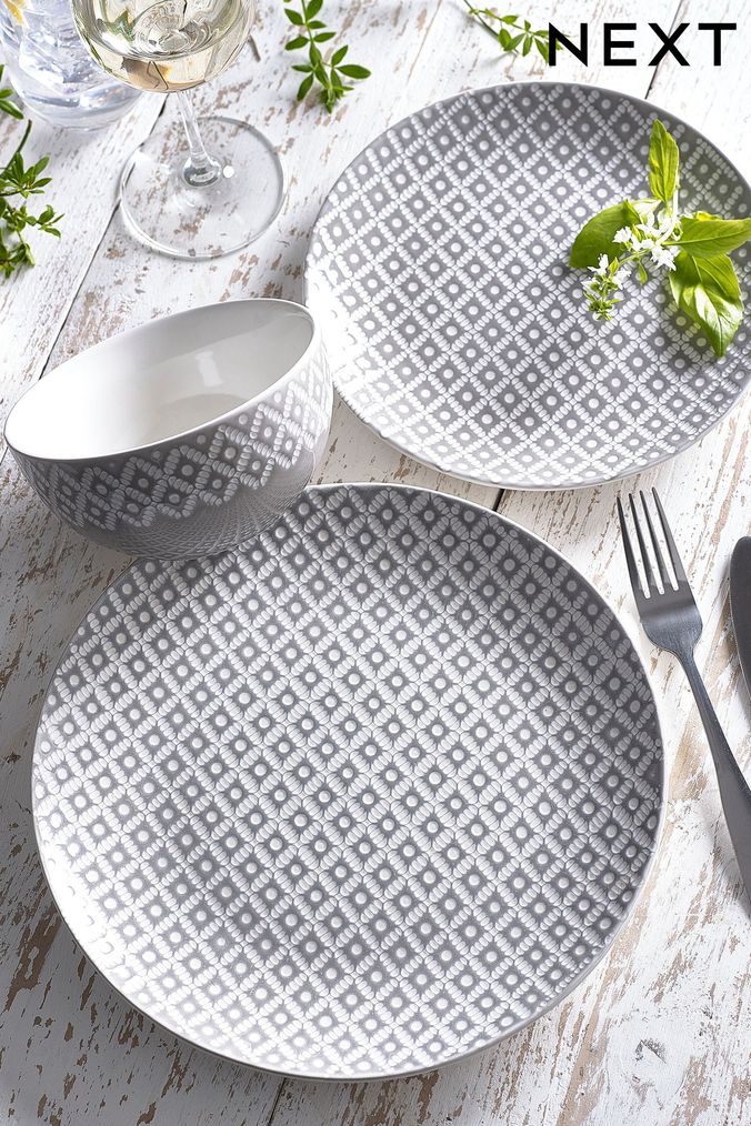 Geometric dinner set hot sale