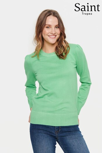 Saint Tropez Green Mila Long Sleeve Pullover Jumper (711701) | £35