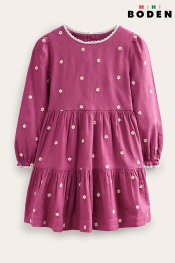 Boden Purple Embroidered twirly chilli Dress (711866) | £34 - £39