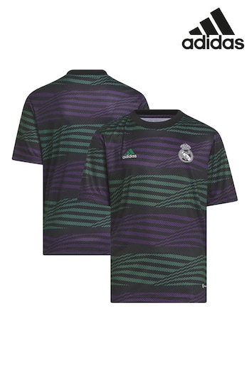 adidas Black Real Madrid Pre Match Shirt Kids (711868) | £40