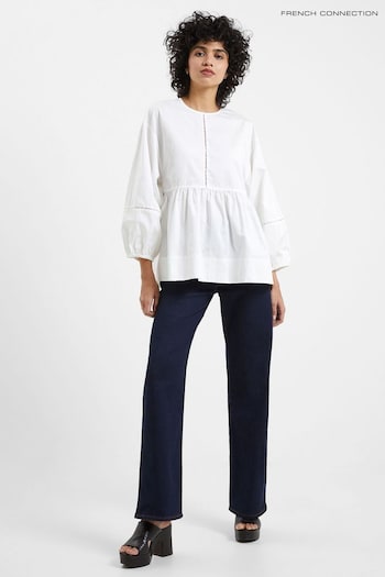 French Connection Sindey White Cotton Top (711922) | £39