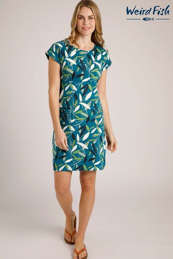 Weird Fish Tallahassee Organic Printed Jersey Dress (712093) | £45