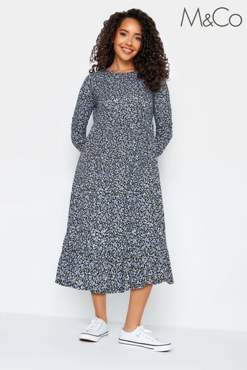 M&Co Blue Petite Ditsy skinny-jeans Dress (712786) | £34