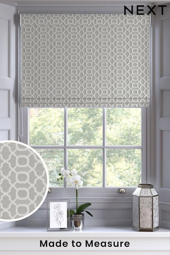Light Grey Woven Geo Made To Measure Roman Blind (713041) | £79