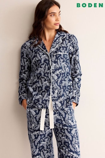 Boden Navy Brushed Cotton Pyjama Shirt (713133) | £38