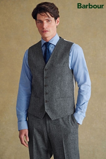 Barbour® Grey Herringbone Waistcoat (713894) | £149