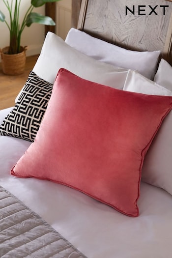 Coral Pink 59 x 59cm Matte Velvet Cushion (714051) | £16