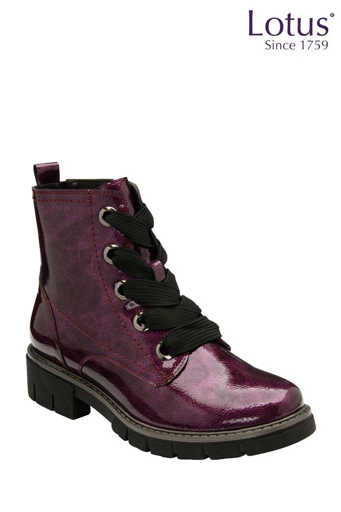 Purple flat boots on sale