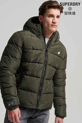 Superdry Green Hooded Sports Puffer Jacket (714556) | £90
