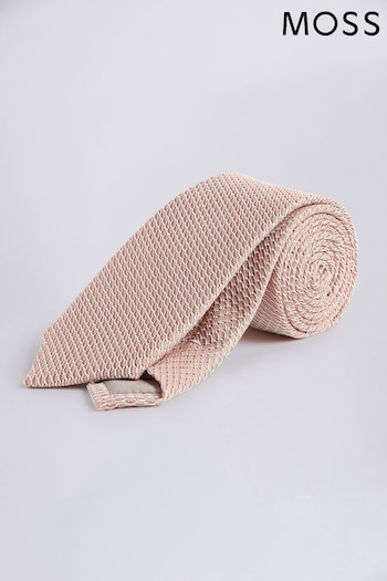 MOSS Pink Grenadine Silk Tie (715090) | £35