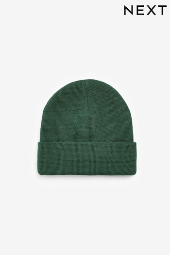 Forest Green Flat Knit Beanie Hat (3mths-16yrs) (715119) | £4 - £8
