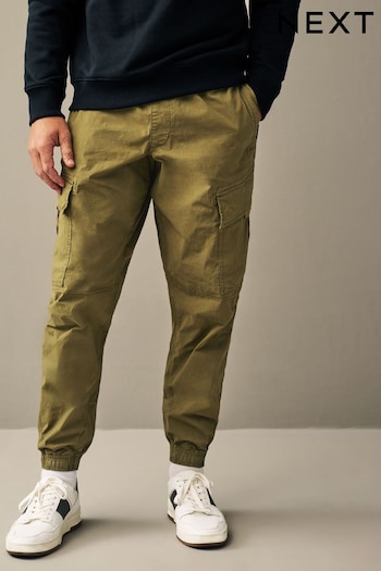 Olive Green Regular Tapered Stretch Utility Cargo Trousers (715164) | £35