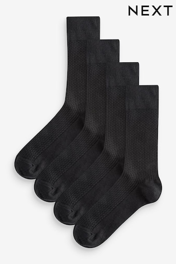 Black Texture 4 Pack Modal Signature Socks (715217) | £14