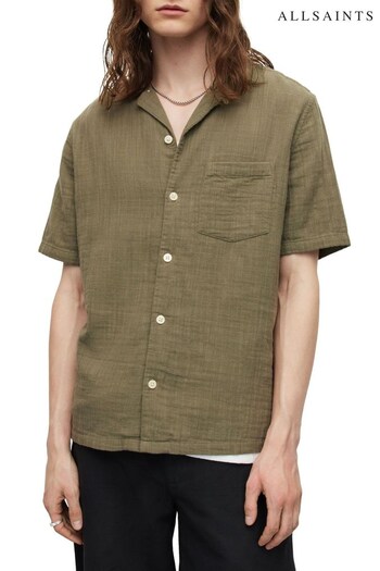 AllSaints Vedra Short Sleeve Brown Shirt (715789) | £89