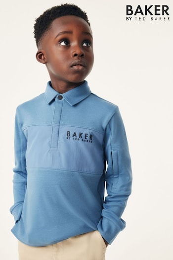 Baker by Ted Baker Long Sleeve Panel Polo kolorze Shirt (716412) | £24 - £30