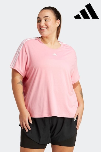 adidas Pink adidas Curve Train Essentials 3 Stripes T-Shirt (716727) | £23