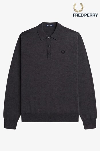 Fred Perry Knitted Long Sleeve Polo Shirt (717007) | £140