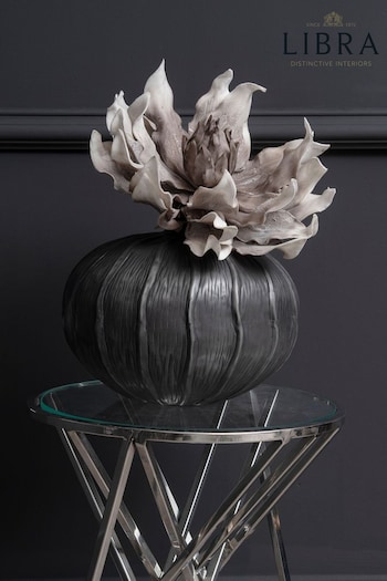 Libra Interiors Black Pelham Squat Textured Vase (717123) | £100