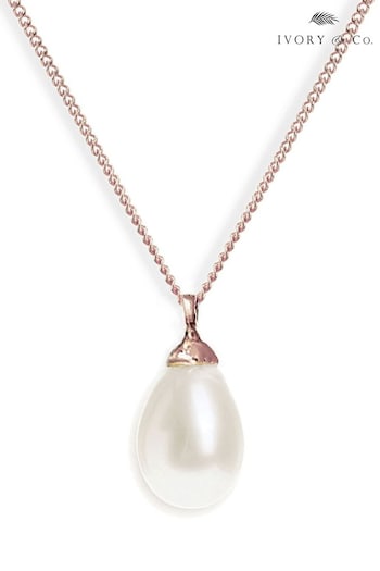 Ivory & Co Rose Gold Westbury Pearl Drop Pendant (717182) | £30
