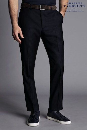 Charles Tyrwhitt Blue Slim Fit Natural Stretch Twill Suit Trousers (718262) | £100