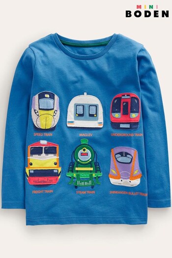 Boden Blue Speed Train Printed T-Shirt (718319) | £21 - £23