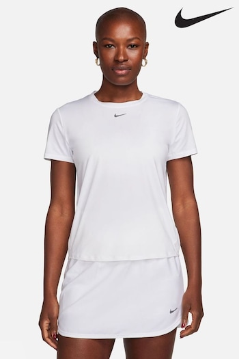 Nike Embroidered White One Classic Dri-FIT Short-Sleeve Fitness T-Shirt (718646) | £33