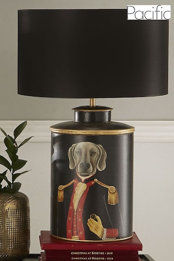 Pacific Black Hand Painted Dog Table Lamp (718862) | £175