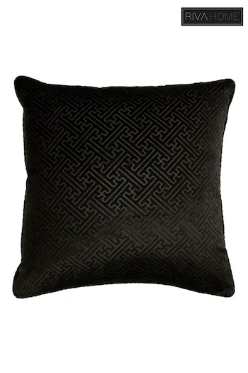 Riva Paoletti Black Florence Embossed Polyester Filled Cushion (718897) | £28