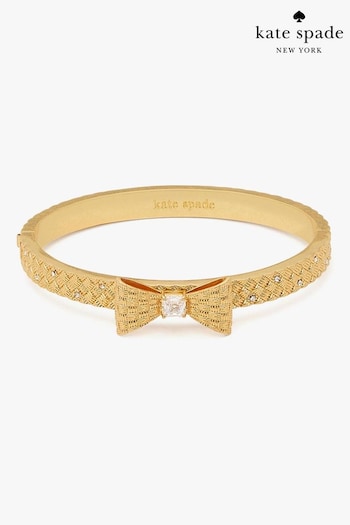 kate spade new york Gold Tone Wrapped In A Bow Bangle (719298) | £135