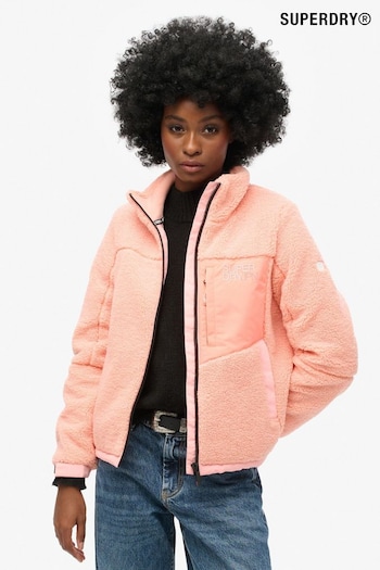 Superdry Peach Pearl Pink Fleece Trekker Jacket (719675) | £90