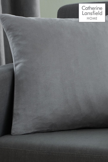 Catherine Lansfield Grey Faux Suede Cushion (720115) | £16