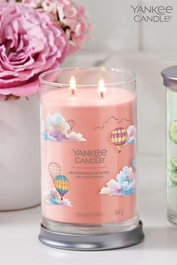 Yankee Candle Pink Signature Large Tumbler Watercolour Skies Scented Candle (720397) | £32