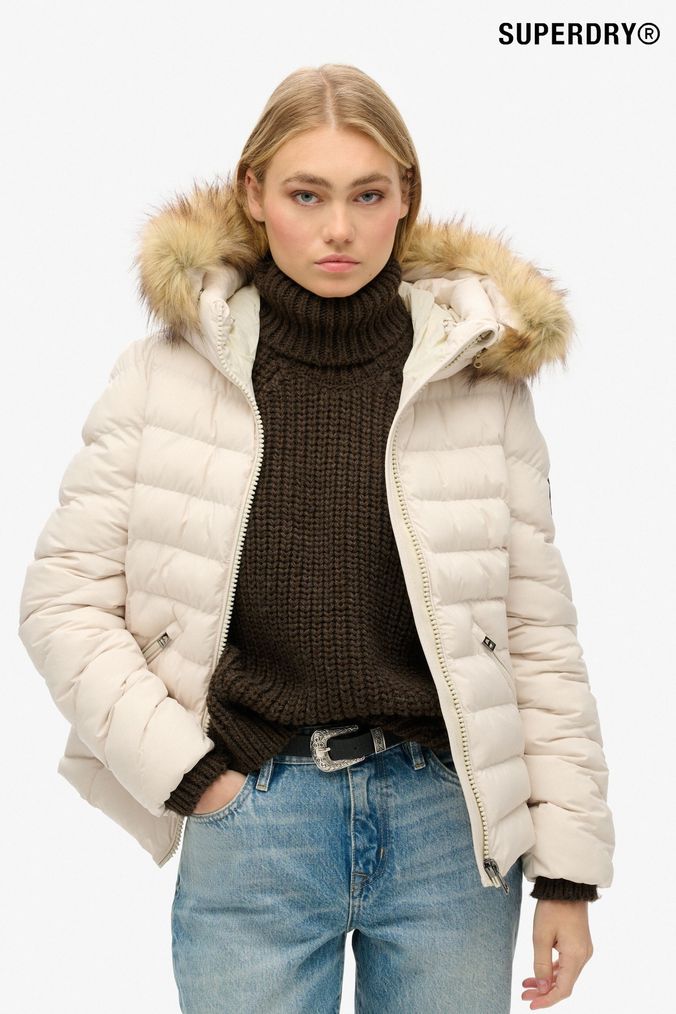 Superdry womens grey coat online