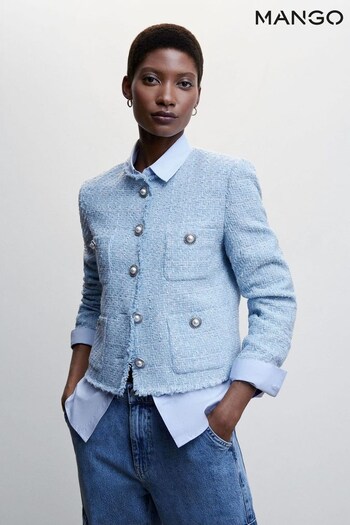 Mango Blue Pocket Tweed Jacket (721002) | £80