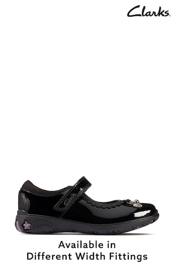 Clarks Black Sea Shimmer Wide Fit Shoes (721564) | £45