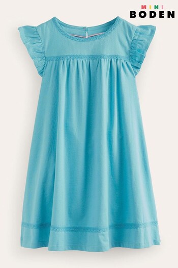 Boden Blue Flutter Sleeve Jersey Dress (721742) | £23 - £27