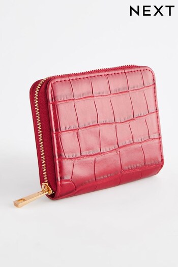 Red Croc Effect Small Zip Coin Purse (722041) | £12