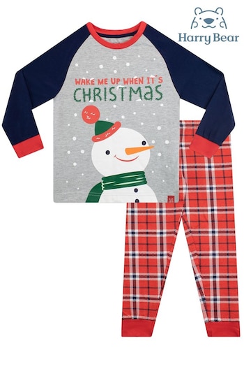 Harry Bear Grey Kids Snowman Pyjamas (722061) | £19
